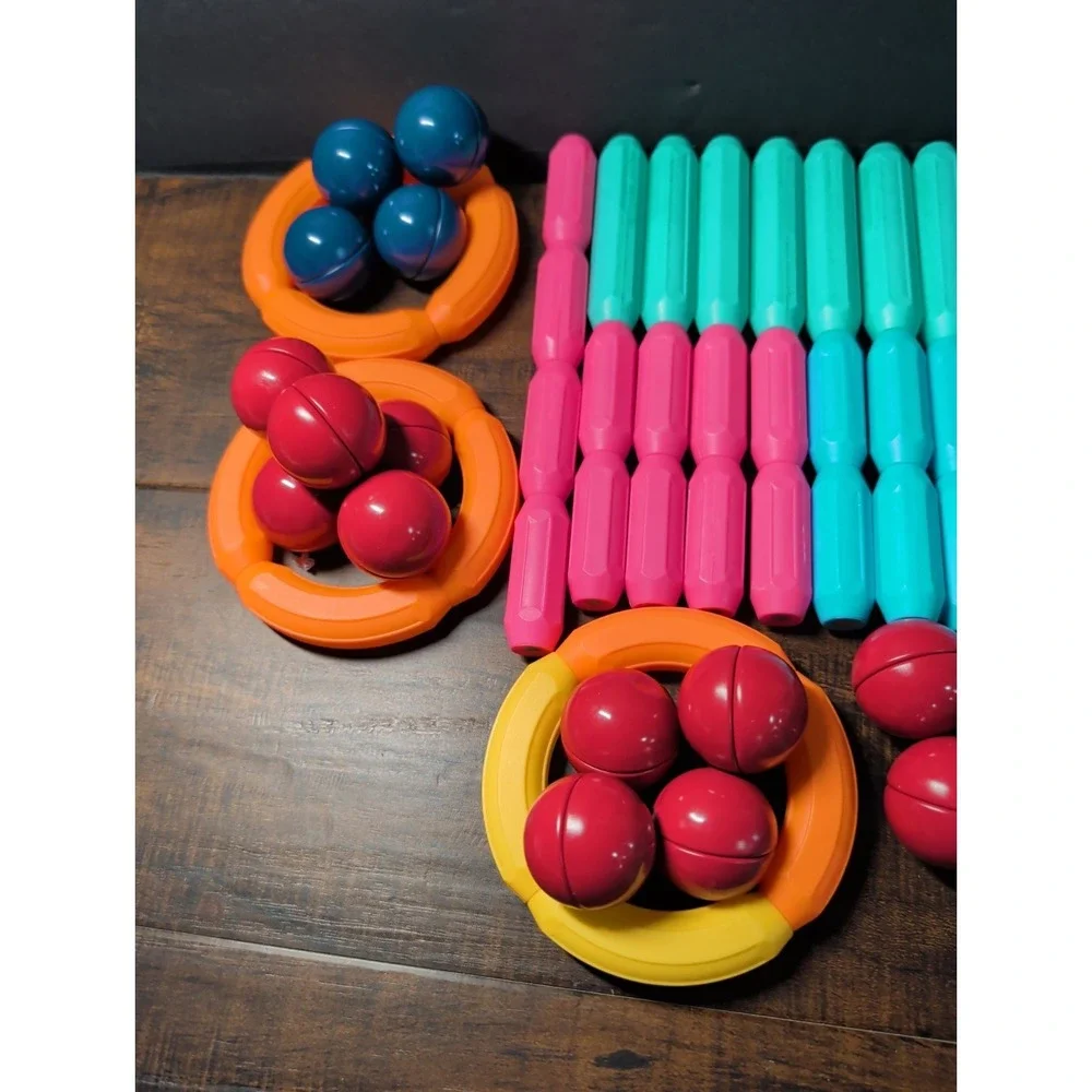 Lot Of 81 Magnetic STEM Buliding Balls & Rods Kids And Learning Toys